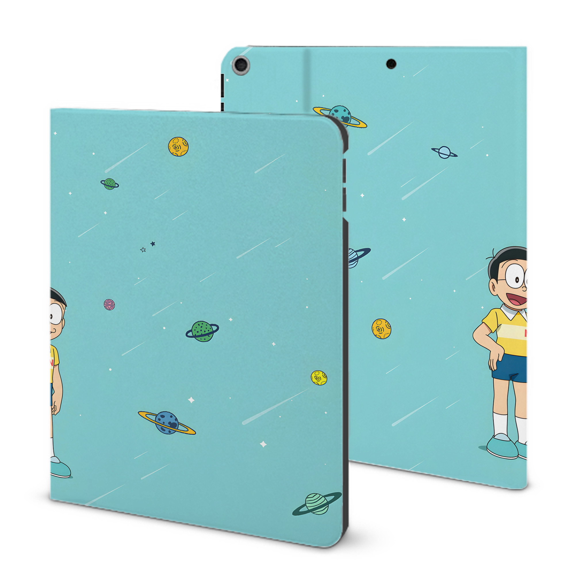 （画像用） ドラえもん Doraemon IPad ケース ブック型 PUレザー TPU 耐衝撃 軽量 薄型 ペン収納なし 全面保護 IPad 各モデル対応